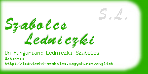 szabolcs ledniczki business card